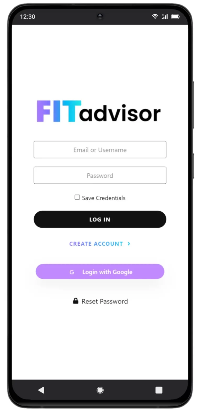 FITadvisor log in screenshot